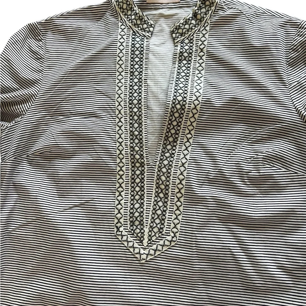 Tory Burch Striped Top in Navy and Cream